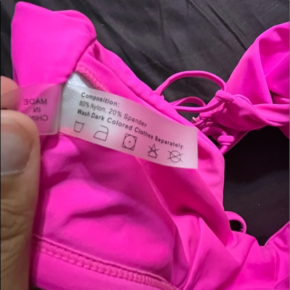 Hot Pink Two Piece Swimming Suit - Picture 2 of 7